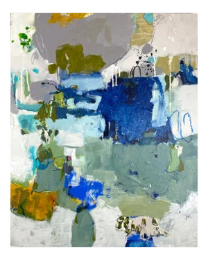 Abstract Mixed Media Painting by Gina Cochran -- "Too Much & Too Often"