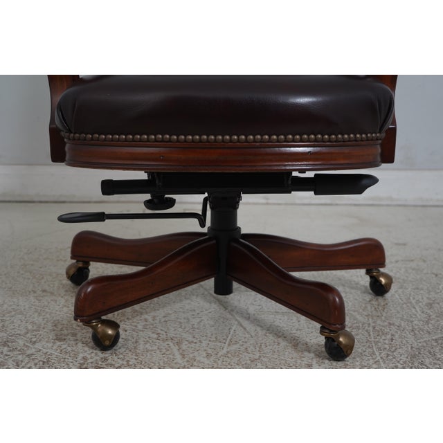 Maitland Smith Leather Office Chair Model 1015 For Sale In Philadelphia - Image 6 of 12