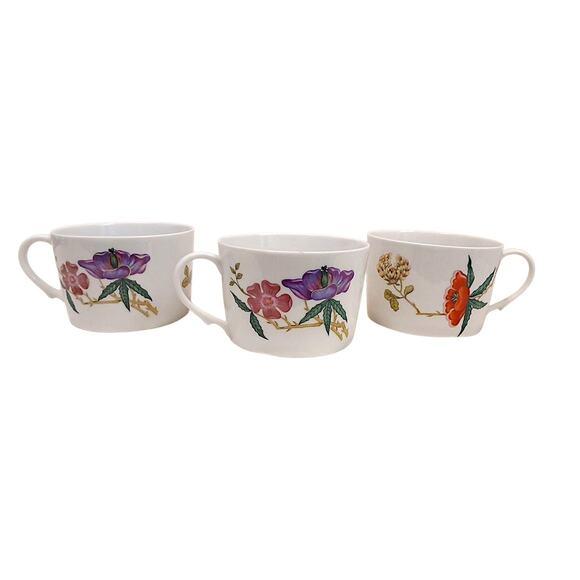 1960s 3 Cups Limoges Raynaud Ceralene Dioraflor Tea Coffee Mioraflor Floral France For Sale In San Diego - Image 6 of 11