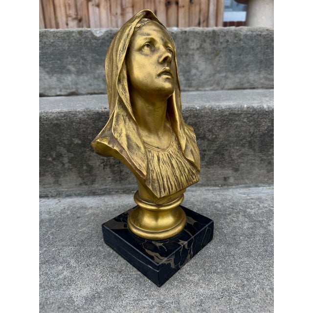 Religious Gorham Manufacturing Co Bronze Madonna Bust For Sale - Image 3 of 10
