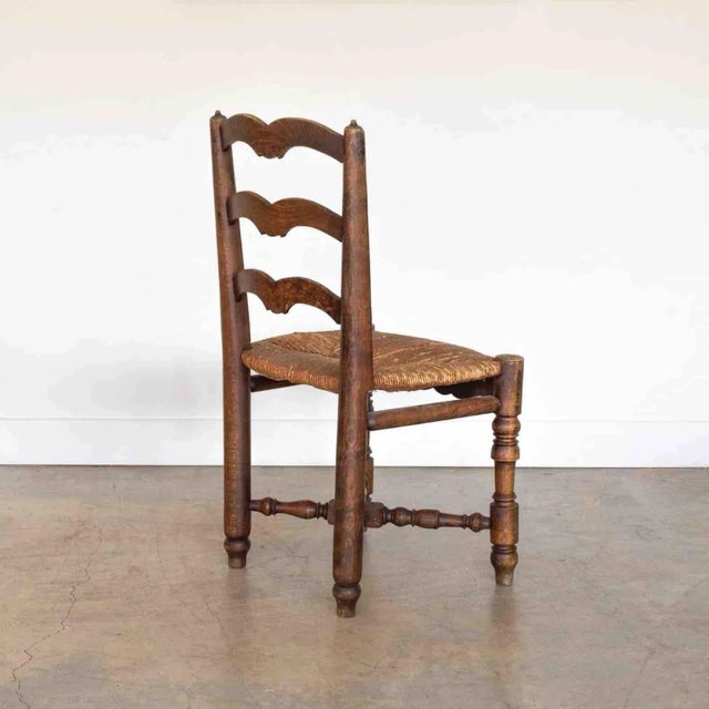 Wood 1940s French Carved Wood and Woven Chair For Sale - Image 7 of 12
