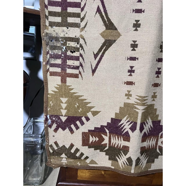 Oregon City Woolen Mills Indian Trade Blanket Antique 1920's Pac-Man Pattern Wow For Sale - Image 11 of 12