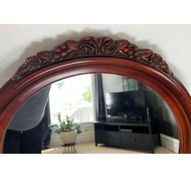 Mid 20th Century Large Mid-Century Kindel Oxford, Mahogany, Oval Pier or Console Mirror For Sale - Image 5 of 9
