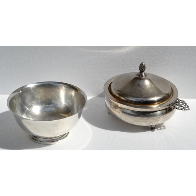 1940s Post 1940s Art Deco Paul Revere Silverplate Bowl W M Rogers Silver Company For Sale - Image 5 of 15