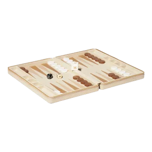 AERIN Enzo Travel Backgammon in Fawn