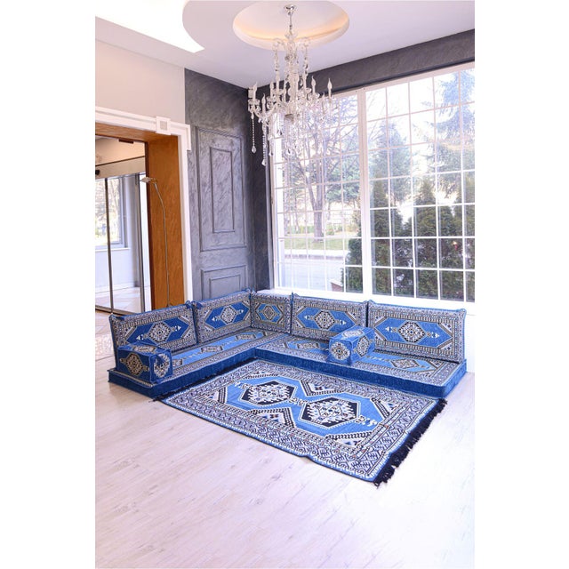 The Sofa set consist of a total of 13 Pieces 2 x floor seating cushion ( 190 x 70 x 10 cm / 75 x 27.5 x 4 inch ) 4 x...