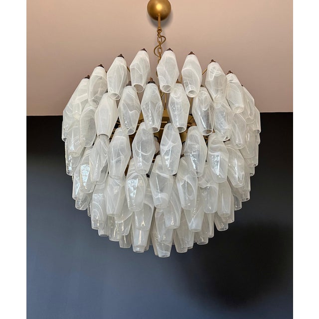 Vintage Murano Glass Candelier in White Alabaster, 1990 For Sale - Image 11 of 18