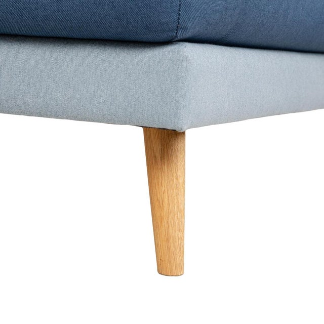 Tyme Fabric & Wood Corner Sofa in Blue from MYCS For Sale - Image 4 of 14