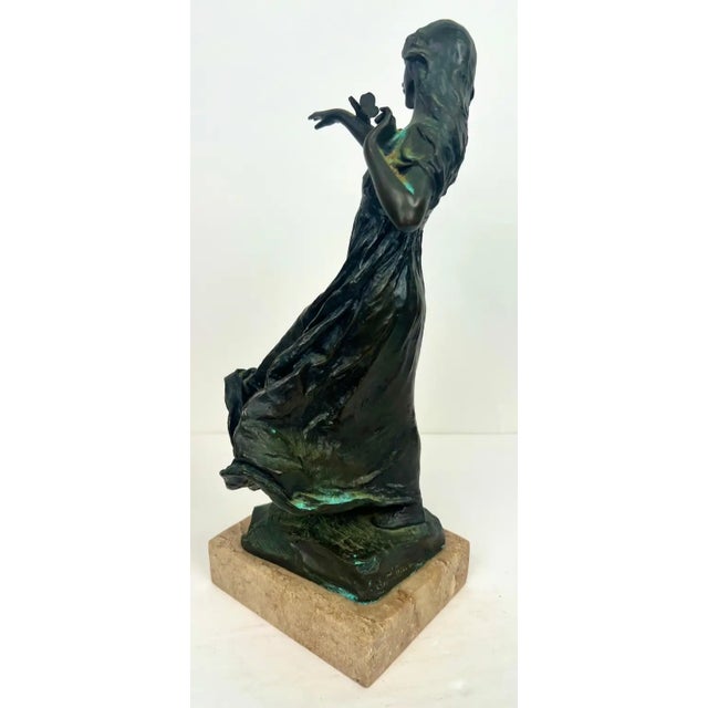 Bessie Potter Vonnoh " Butterflies" Dancing Girl Bronze Sculpture Signed For Sale - Image 9 of 13