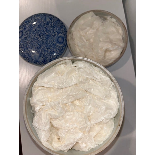Antique Japanese Blue and White Porcelain Obento, Stacking Dish, Used by Wealthy For Sale - Image 10 of 15