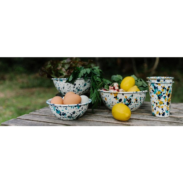 American Crow Canyon Home Enamelware, Catalina 20 oz. Cereal Bowls in Blue Tides - Set of 4 For Sale - Image 3 of 5