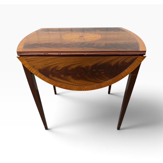 1980s Vintage Council Craftsman Mahogany Pembroke Side Table - Refinished! For Sale - Image 5 of 11
