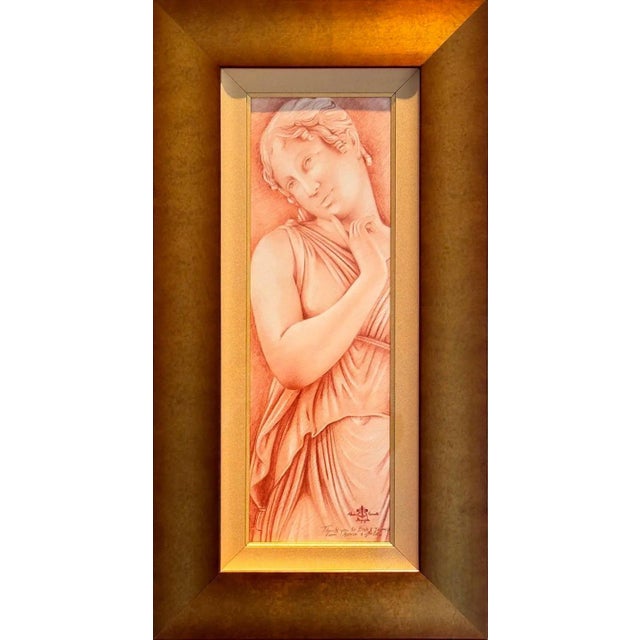 Original Signed Drawing by the Twins Bugagiar Danzatrice Study for the Three Graces Florentine Neo Classical Art For Sale - Image 14 of 15