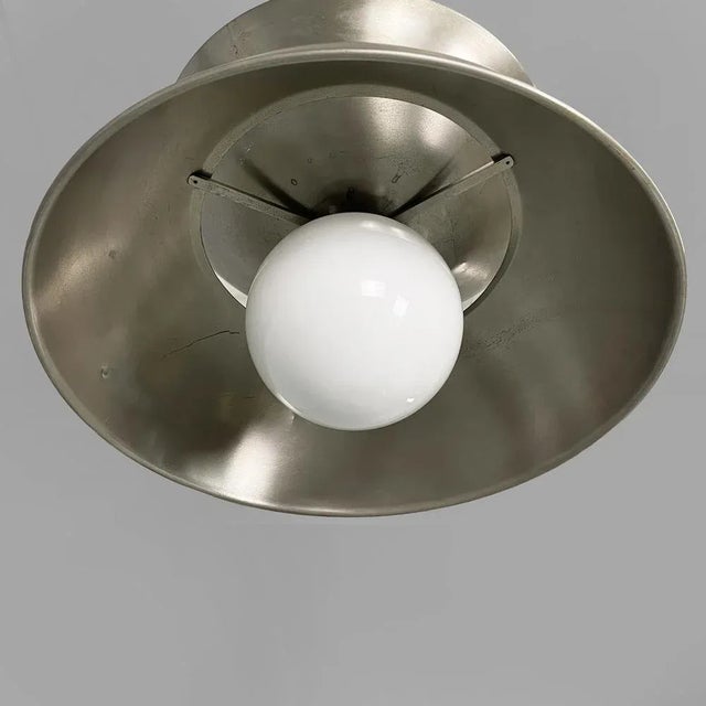 1970s Italian Modern Metal and Opaline Glass Pendant by Vico Magistretti for Artemide, 1970s For Sale - Image 5 of 18