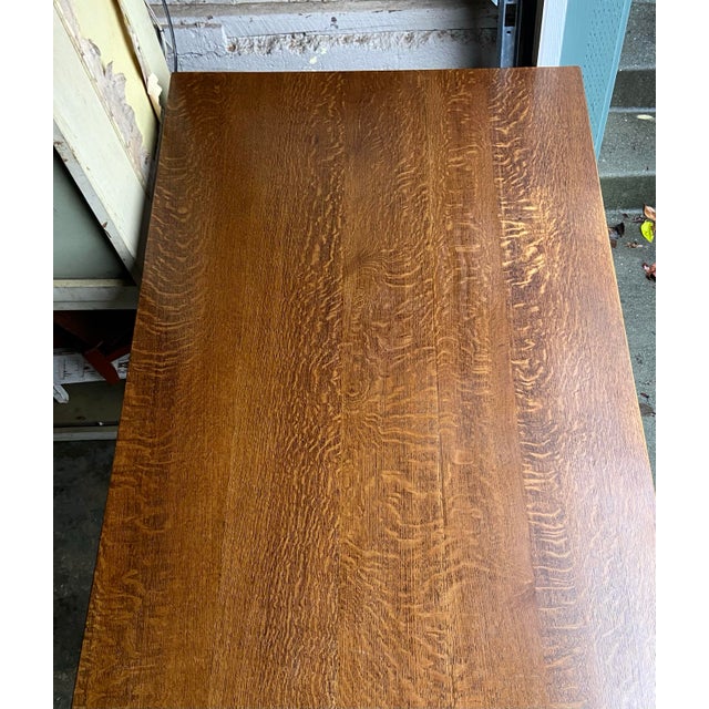 1910s Stickley Brothers (Attributed) Large Mission Oak Library Table For Sale - Image 12 of 12