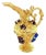 Mid 20th Century Amethyst & Sapphire 14k Yellow Gold Water Jug Charm Pendant For Sale