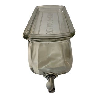 Vintage Art Deco Refrigerator Dispenser Depression Glass Water Cooler For Sale