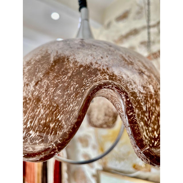 AVMazzega Pendant with Glass Murano Bicolore from Mazzega, Italy, 1970s For Sale - Image 4 of 7