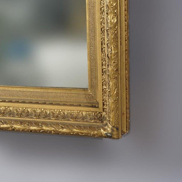Wood Antique French First Finish Giltwood Framed Wall Mirror C1900 For Sale - Image 7 of 14
