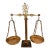 Mid-Century Italian Solid Brass 22” Balance Scale on Black Marble Base For Sale