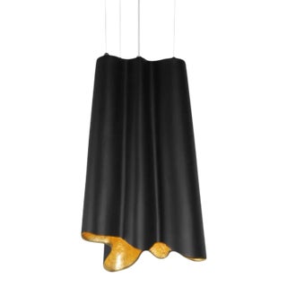 Lunar Suspension Pendant, Tall in Black & Gold For Sale