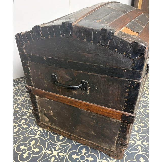 Antique Victorian Barrel Dome Trunk, 19th Century For Sale - Image 14 of 15