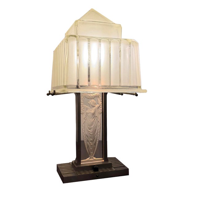 Art Deco Table Lamp from Hettier & Vincent, 1930 For Sale - Image 6 of 10