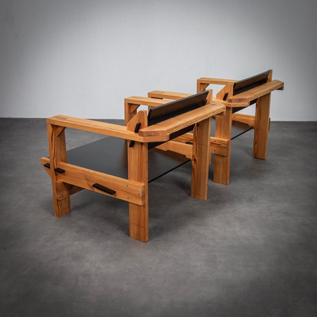 Dutch Pine Lounge Chairs by Wouter Fens, 1960s, Set of 2 For Sale - Image 4 of 15