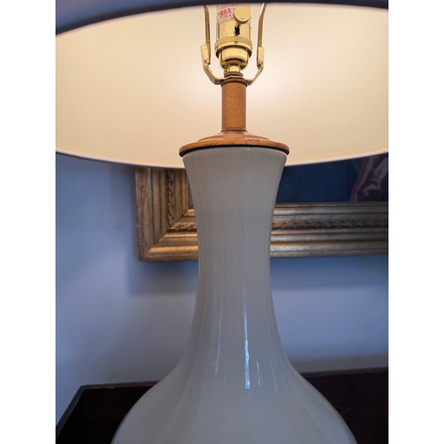 Ceramic Large Scale Porcelain Vase Lamp For Sale - Image 7 of 7