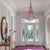 Large Fazzoletto Art Glass Raspberry Pink White Oval Pattern Pendant Light Signed For Sale - Image 11 of 18