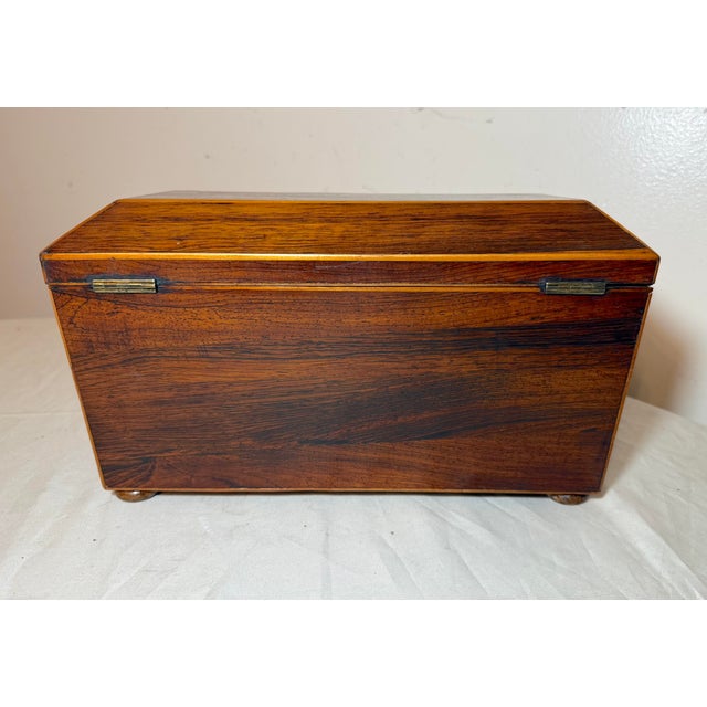 Antique 19th Century English Regency Inlaid Wood Sarcophagus-Form Tea Caddy Box For Sale - Image 13 of 17