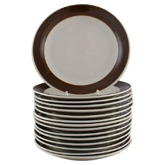 1960s Koka Dinner Plates by Hertha Bengtson for Rörstrand, Set of 15 For Sale - Image 5 of 5