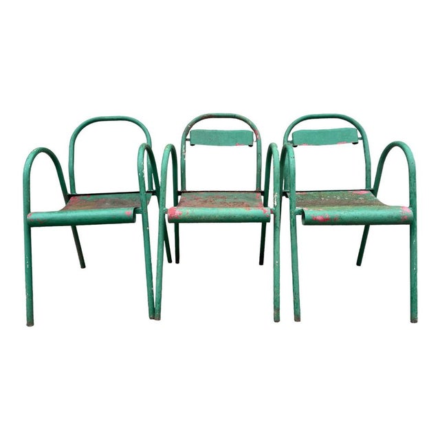Stackable Armchairs from Tolix, 1950s, Set of 3 For Sale - Image 18 of 18