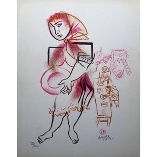 William Gropper, Women, Dishes, Shtetl Americana Judaica Lithograph WPA Social Realist Artist For Sale