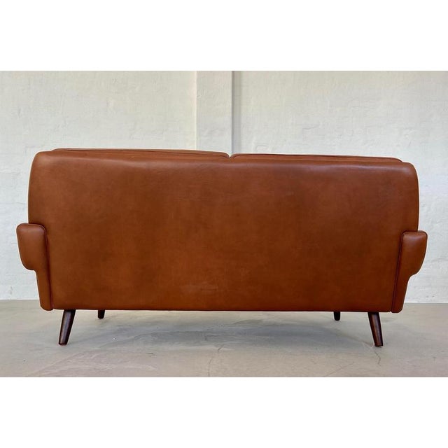 Vintage Danish Mid-Century Svend Skipper 2 Person Cognac Leather Sofa For Sale - Image 14 of 15
