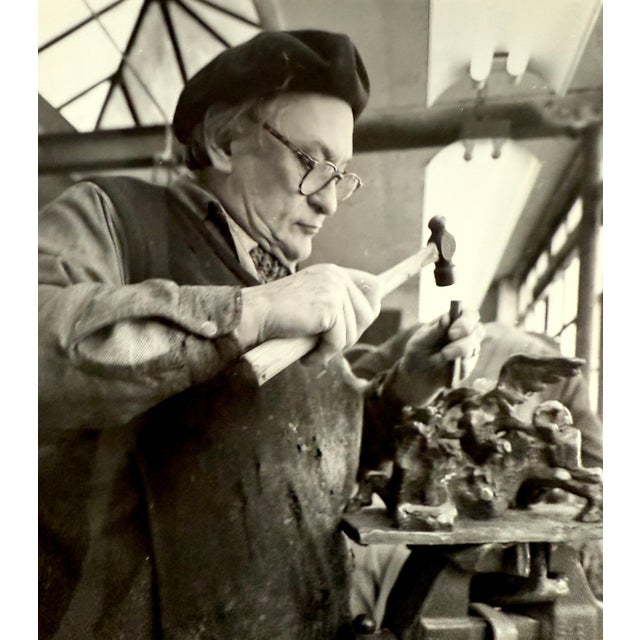 Modern Unknown, Sculptor Jacques Lipchitz Photograph Portrait Vintage Silver Gelatin Photo Print For Sale - Image 3 of 7
