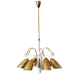 Large 12-Armed Sputnik Chandelier from Vereinigte Werkstätten For Sale