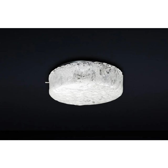 Mid-Century Frosted Ice Glass Ceiling Light from Kaiser Idell / Kaiser Leuchten attributed to Kaiser Leuchten, Germany, 1960s For Sale - Image 3 of 14