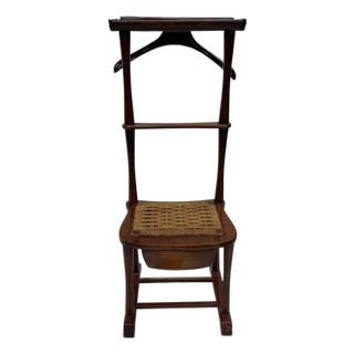 Mid Century Men’s Mahogany “Spqr” Clothing Valet, Seat and Drawer. No For Sale