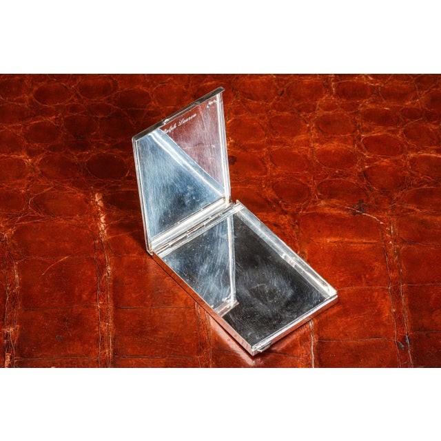 Metal Rare Vintage Ralph Lauren Purple Label Engine Turned Sterling Silver Luxury Business Card Case For Sale - Image 7 of 13