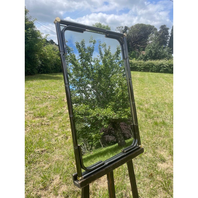 Vintage Rectanglar Wall Mirror in Tubular Metal and Brass, 1970s-1980s For Sale - Image 11 of 18