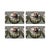 Woodland Hunting Dog Vegan Leather Rectangle Pebble Placemat, Set of 12 For Sale - Image 4 of 5