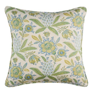 Schumacher Lafayette Botanical 18" Pillow in Moss For Sale