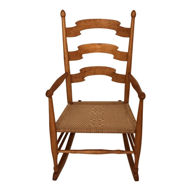 Shaker Ladder Back Style Armed Rocking Chair | Chairish