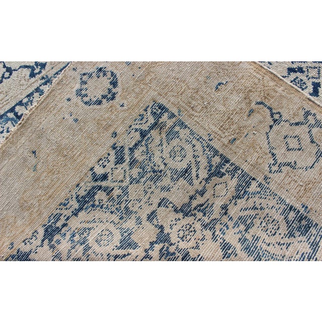 Antique Persian Malayer Rug With All-Over Herati Design in Navy Blue & Earth Tones For Sale In Atlanta - Image 6 of 7