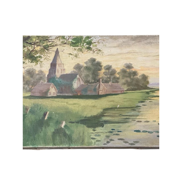 Late 19th Century Antique 19th Century Oil on Canvas Landscape Painting For Sale - Image 5 of 12