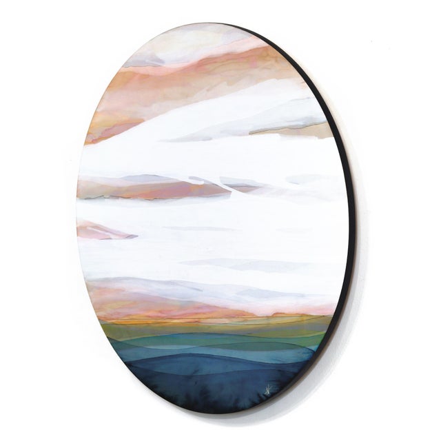 Contemporary Wild Skies 3 - Original Atmospheric Abstract Skyscape Acrylic and Gold Leaf Art on Wood Panel For Sale - Image 3 of 9