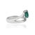 925 Silver Three-Stone Emerald Ring With Diamond Accents, Size 6 For Sale - Image 9 of 12
