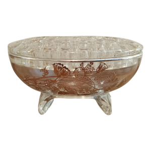 Vintage Martinsville Viking #1048 Flowerlite Oval Clear "Flanders" Flower Frog