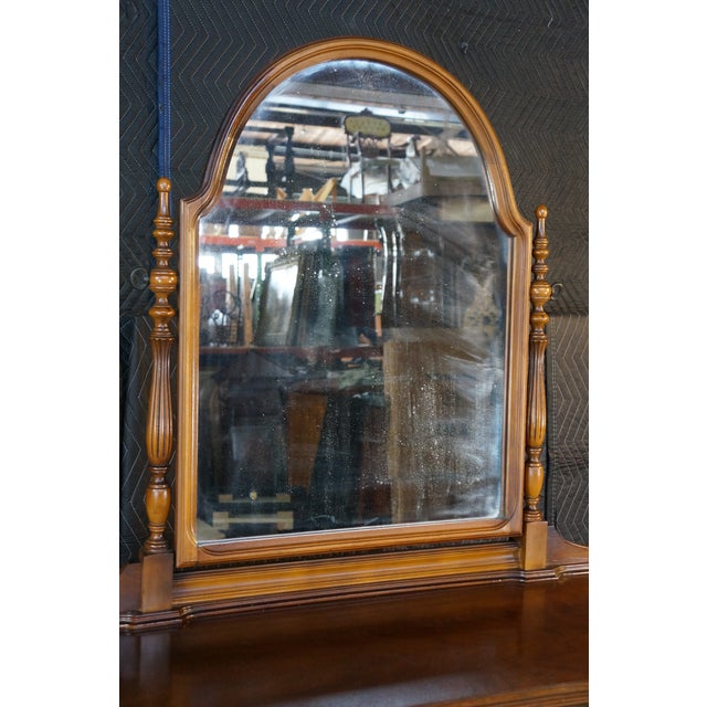 1930s Antique William & Mary Style Walnut Dressing Table Dresser Vanity Mirror For Sale - Image 5 of 18